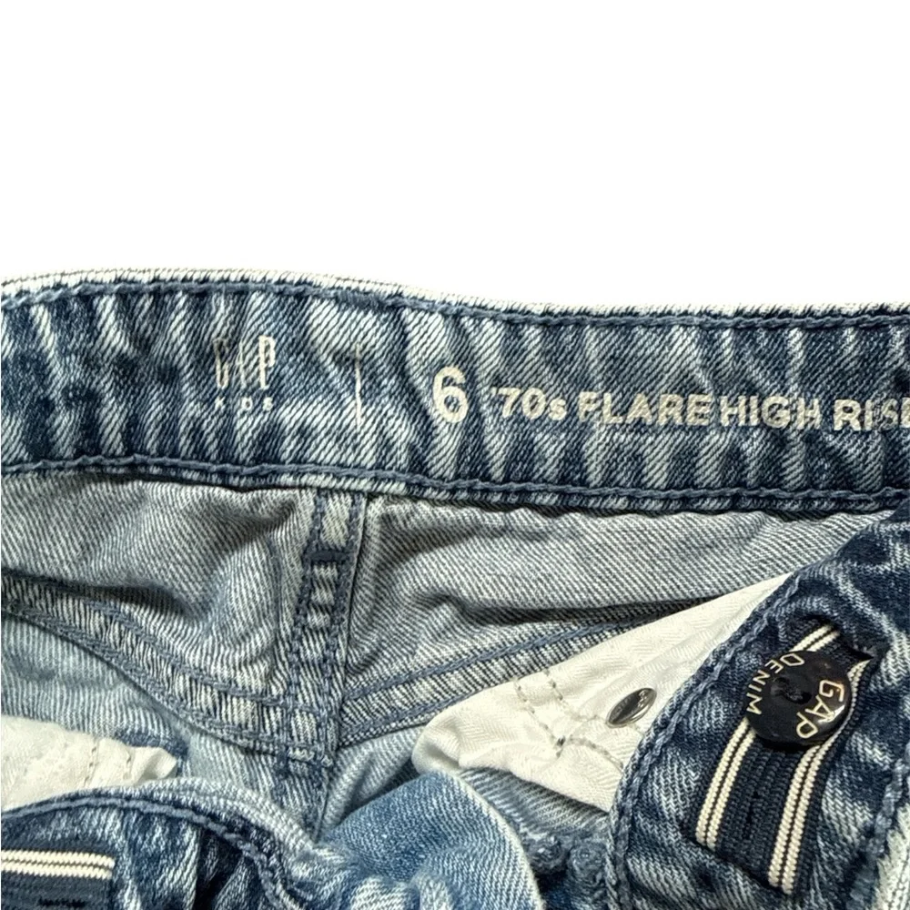 Gap Kids Girls 70s style‎ Flare High Rise Patchwork Denim Jeans - Size 6